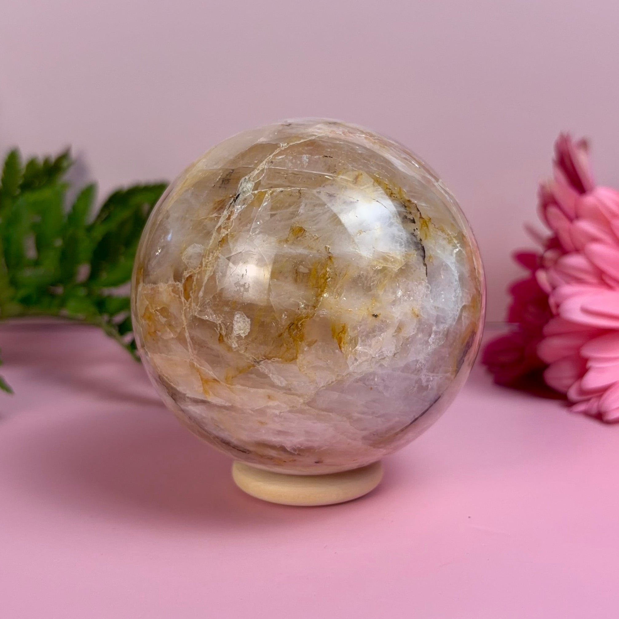 Golden Healer Rose Quartz Sphere | D
