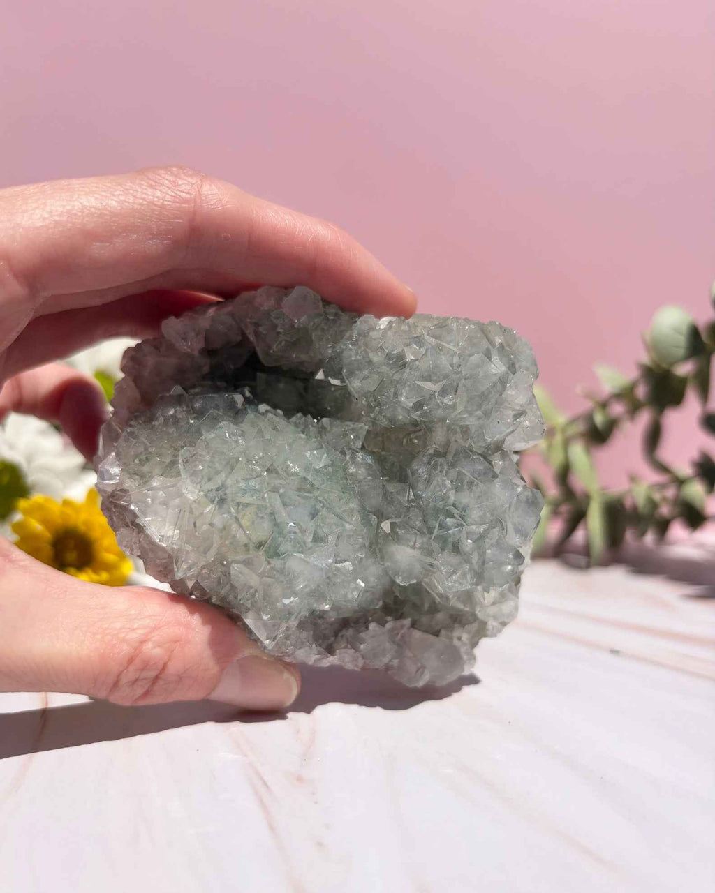 Sparkling Diamond Apophyllite Clusters