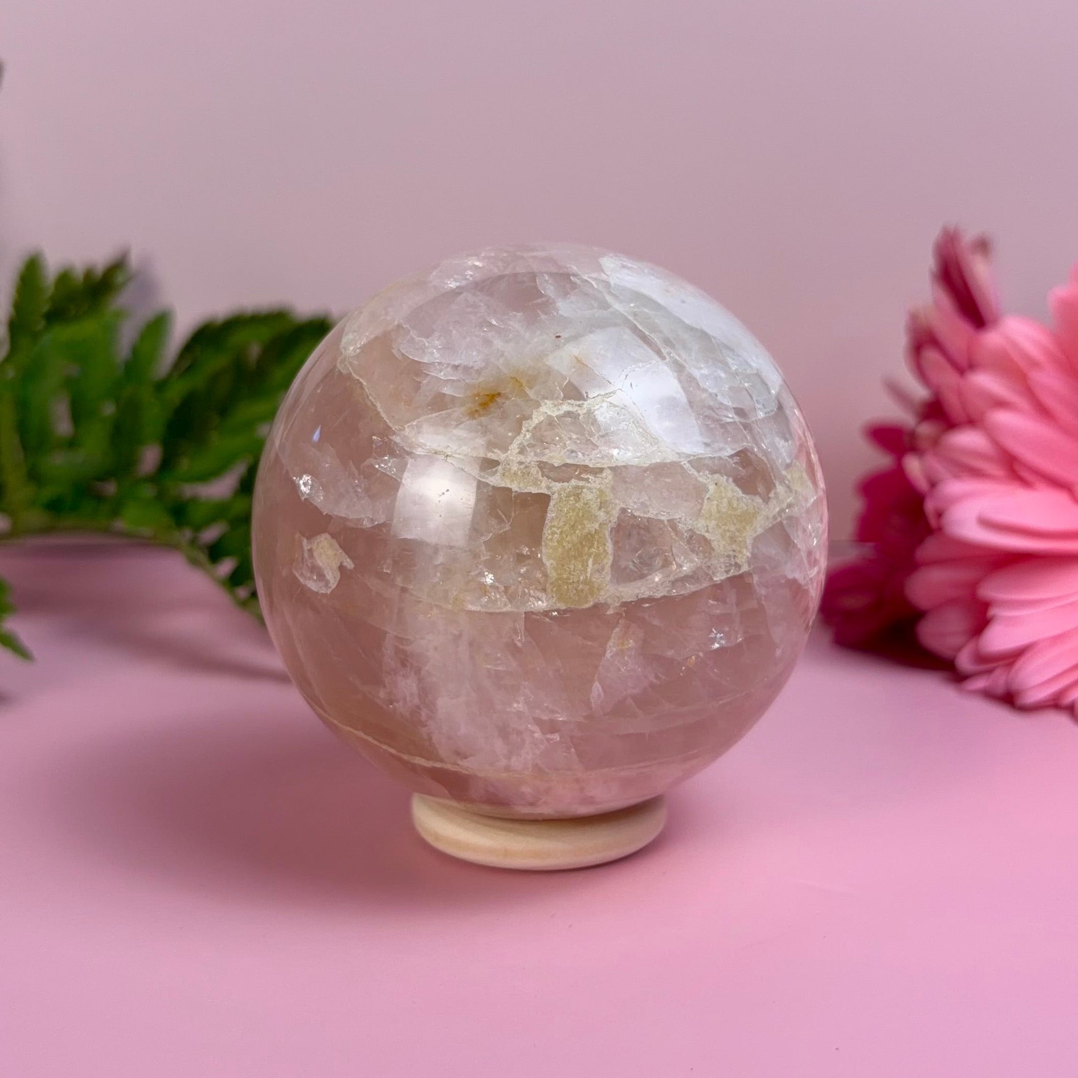 Golden Healer Rose Quartz Sphere | C