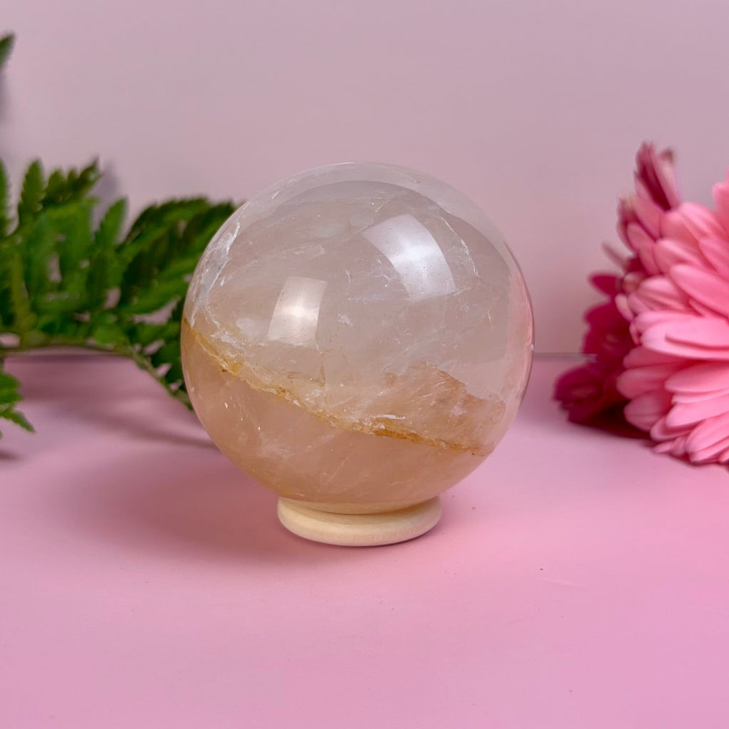 Golden Healer Rose Quartz Sphere | B