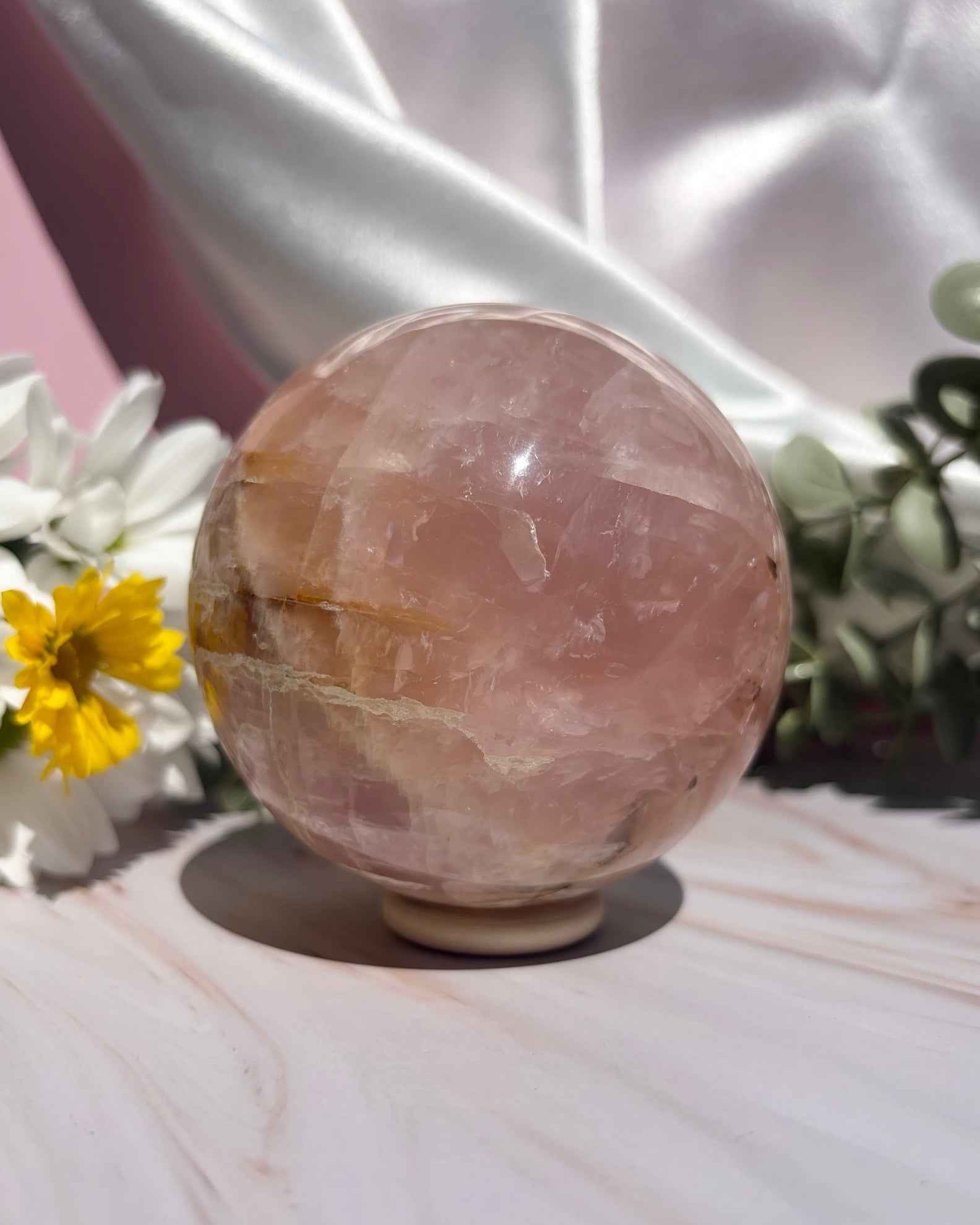 Golden Healer Rose Quartz Spheres