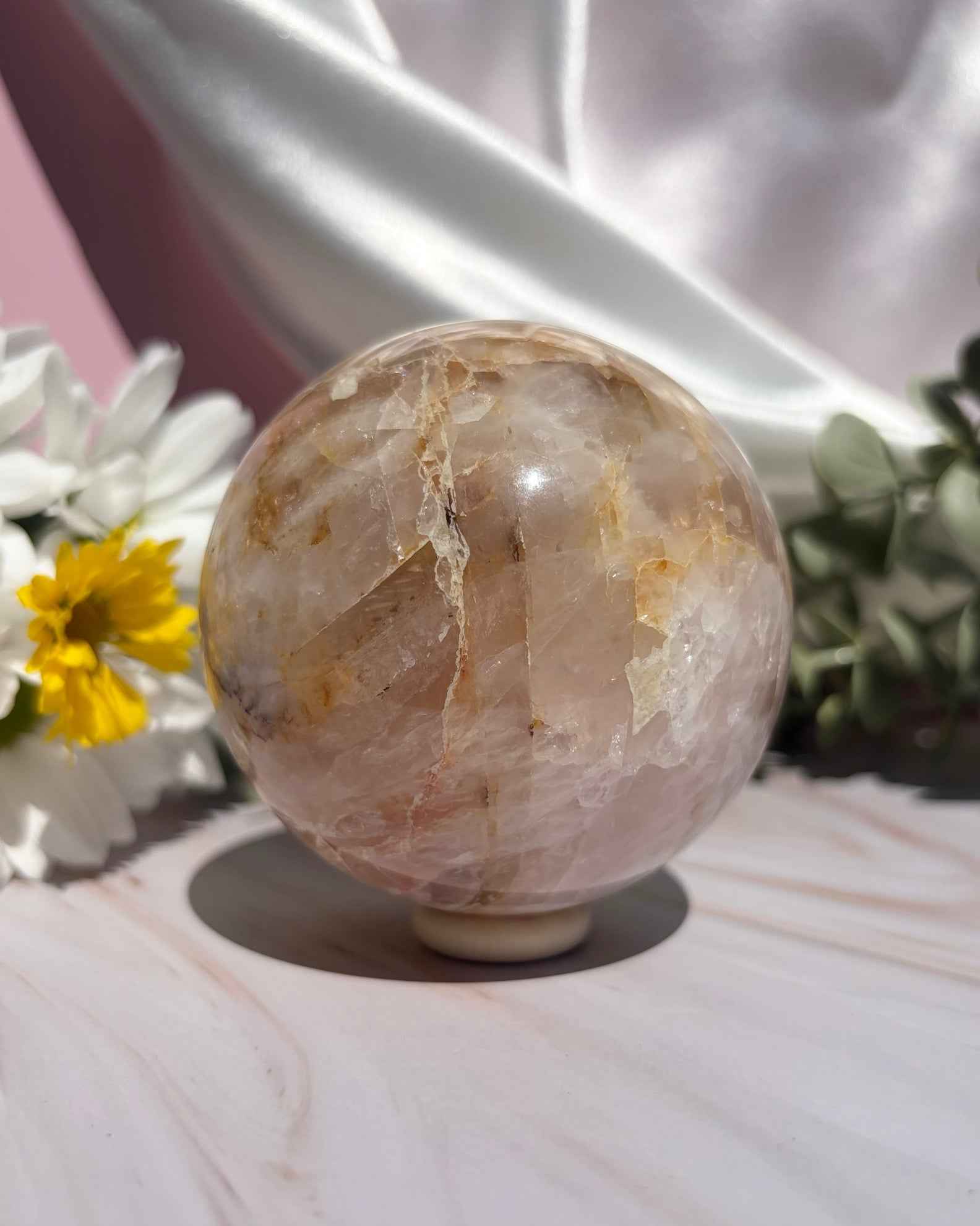 Golden Healer Rose Quartz Spheres