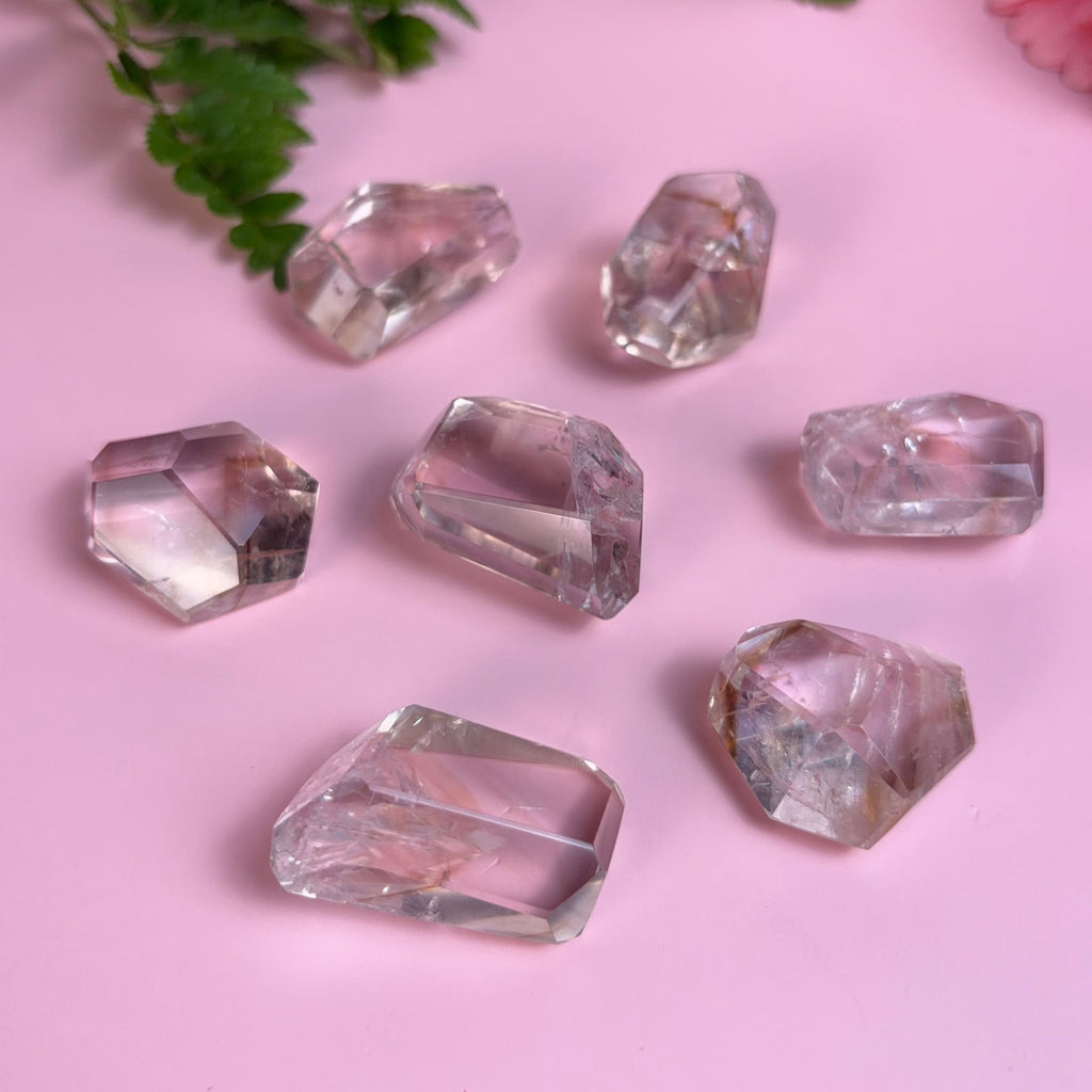 UV-Reactive Phantom Quartz Faceted Freeform Minis
