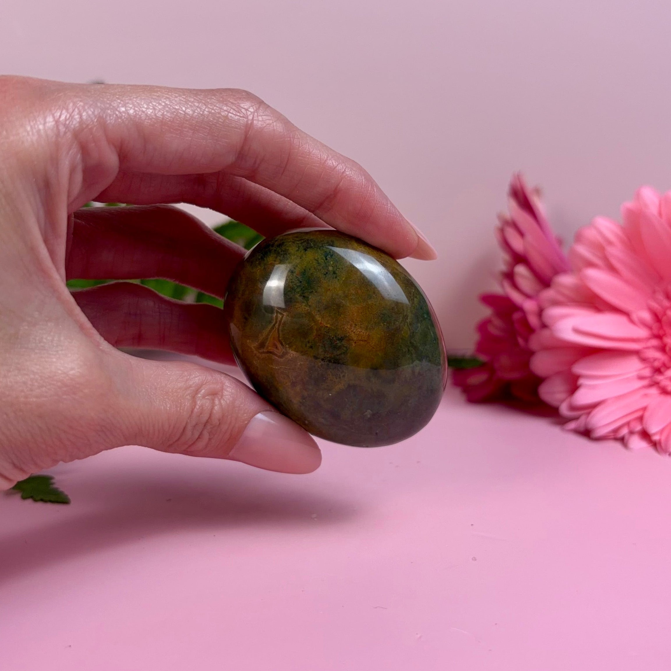 Sea Jasper Palm Stone | E