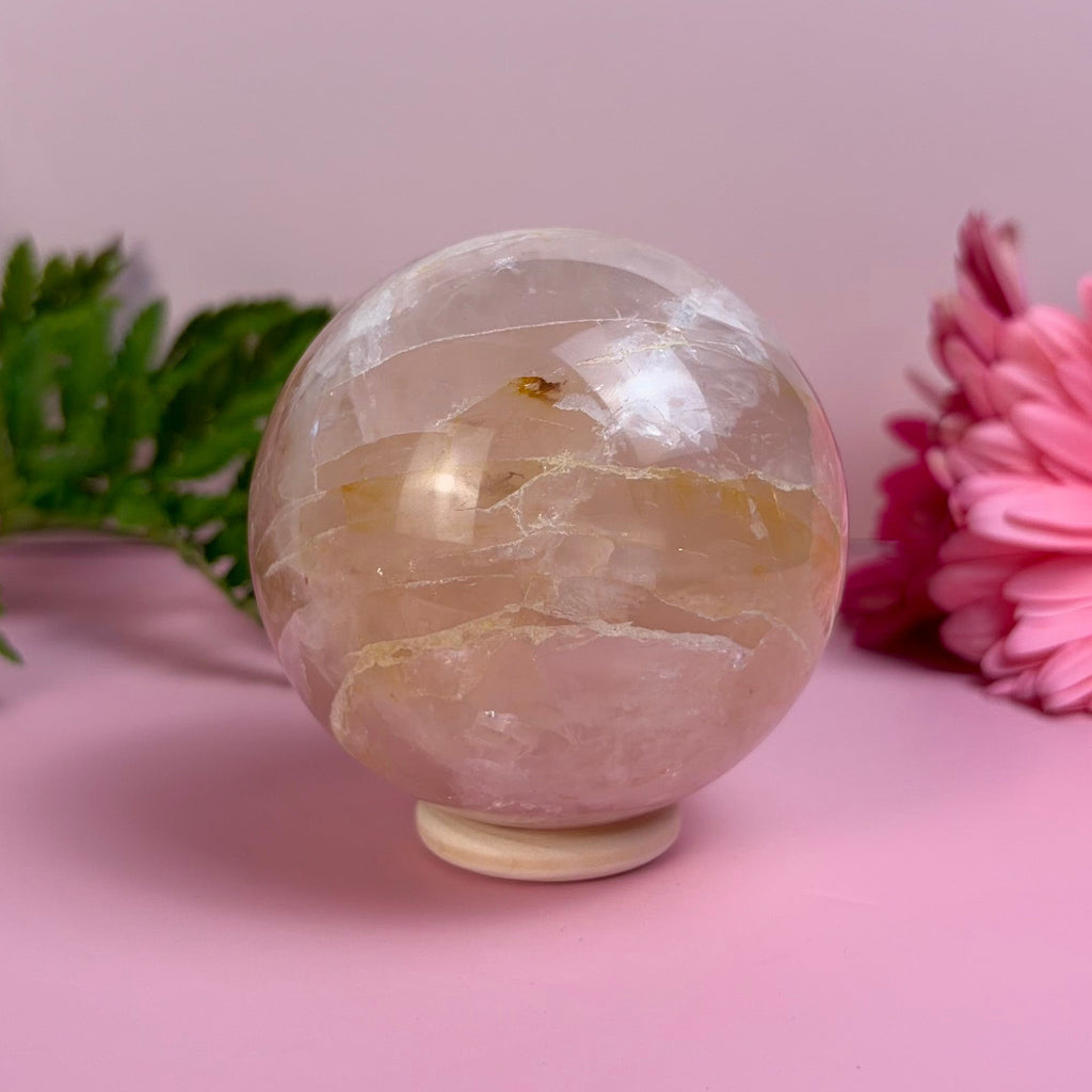Golden Healer Rose Quartz Sphere | C