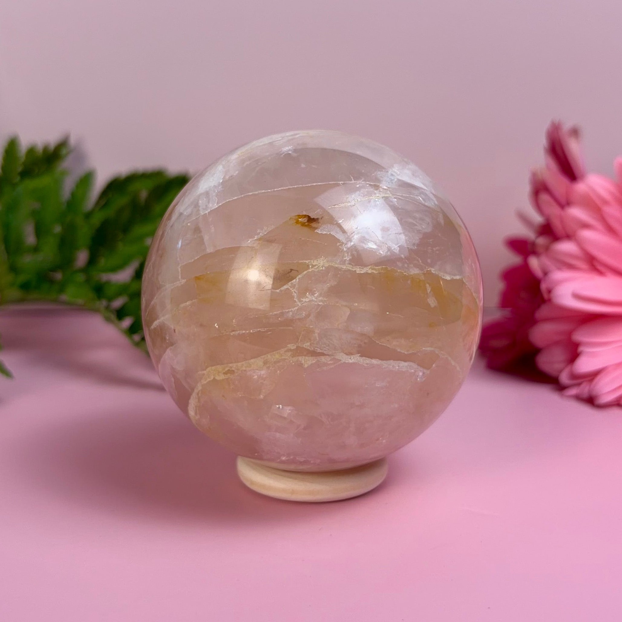 Golden Healer Rose Quartz Sphere | C