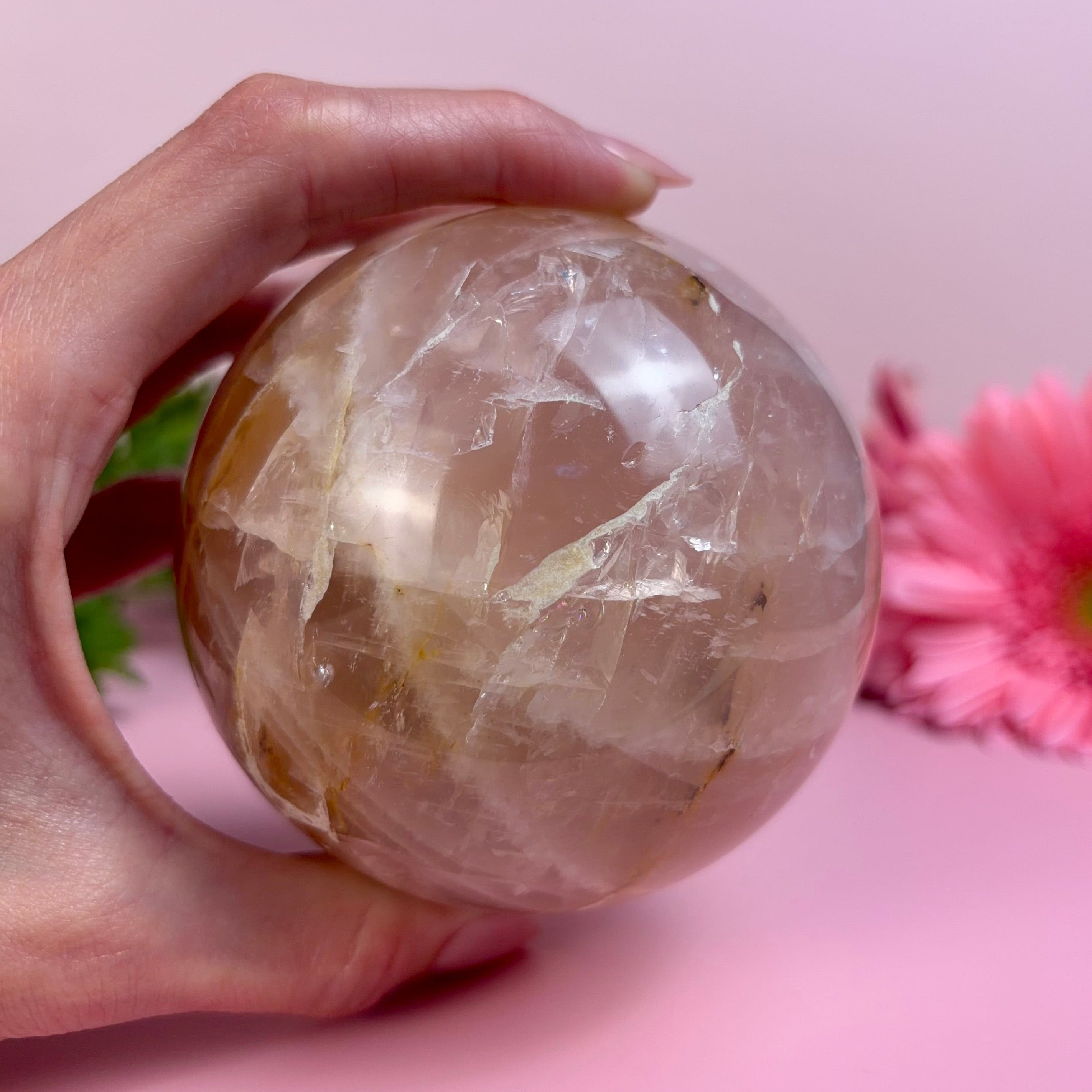 Golden Healer Rose Quartz Sphere | E