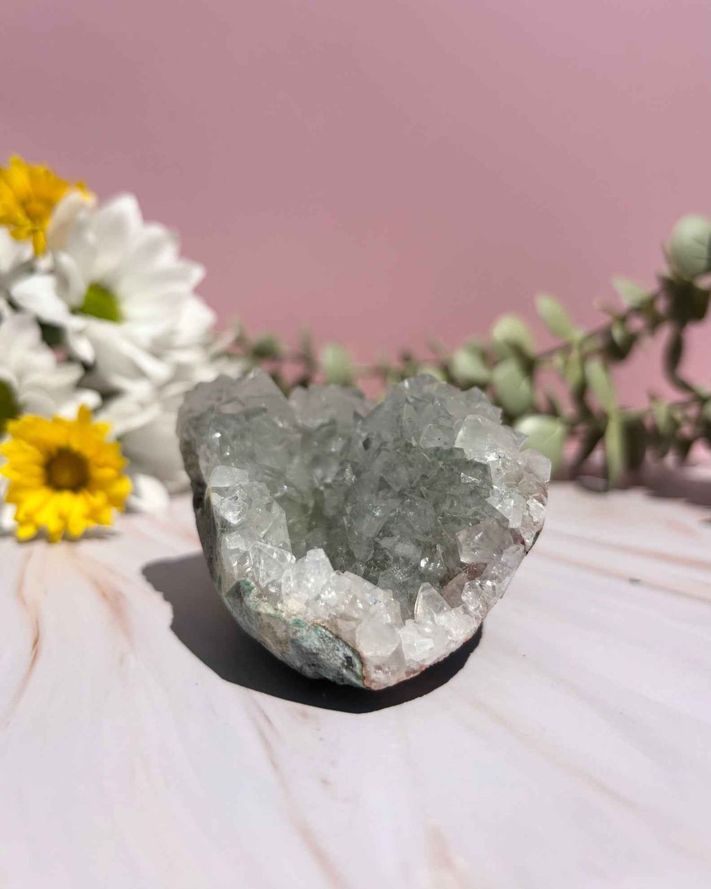 Sparkling Diamond Apophyllite Clusters