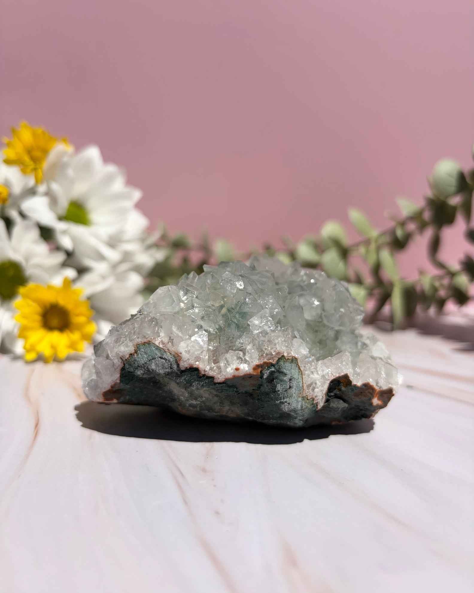 Sparkling Diamond Apophyllite Clusters