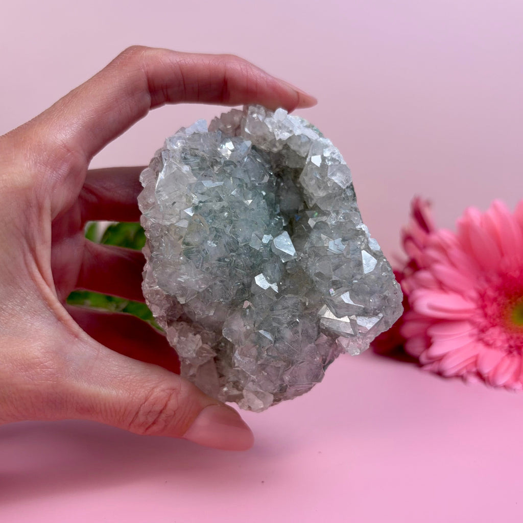 Sparkling Diamond Apophyllite Cluster