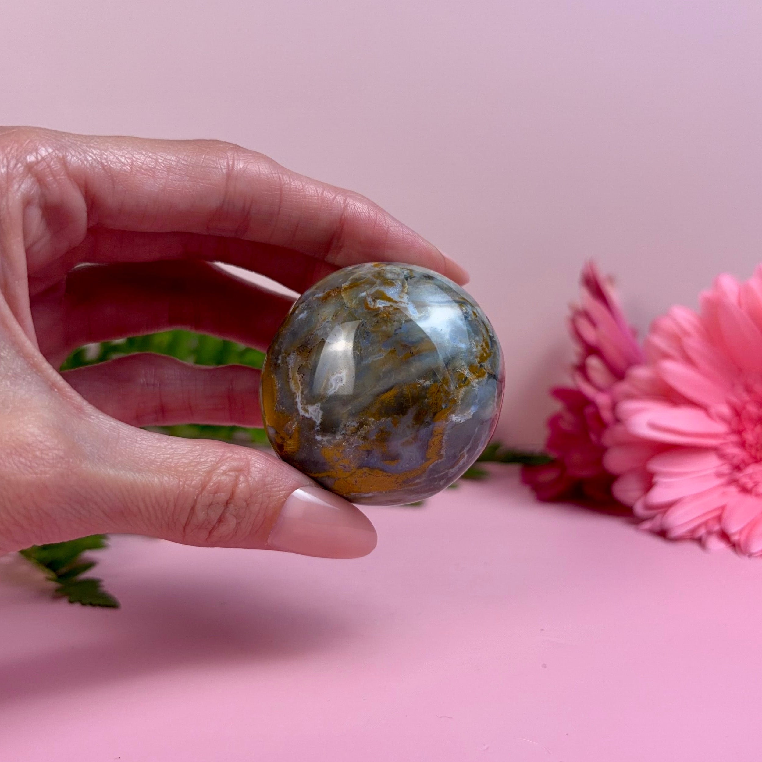 Sea Jasper Palm Stone | G