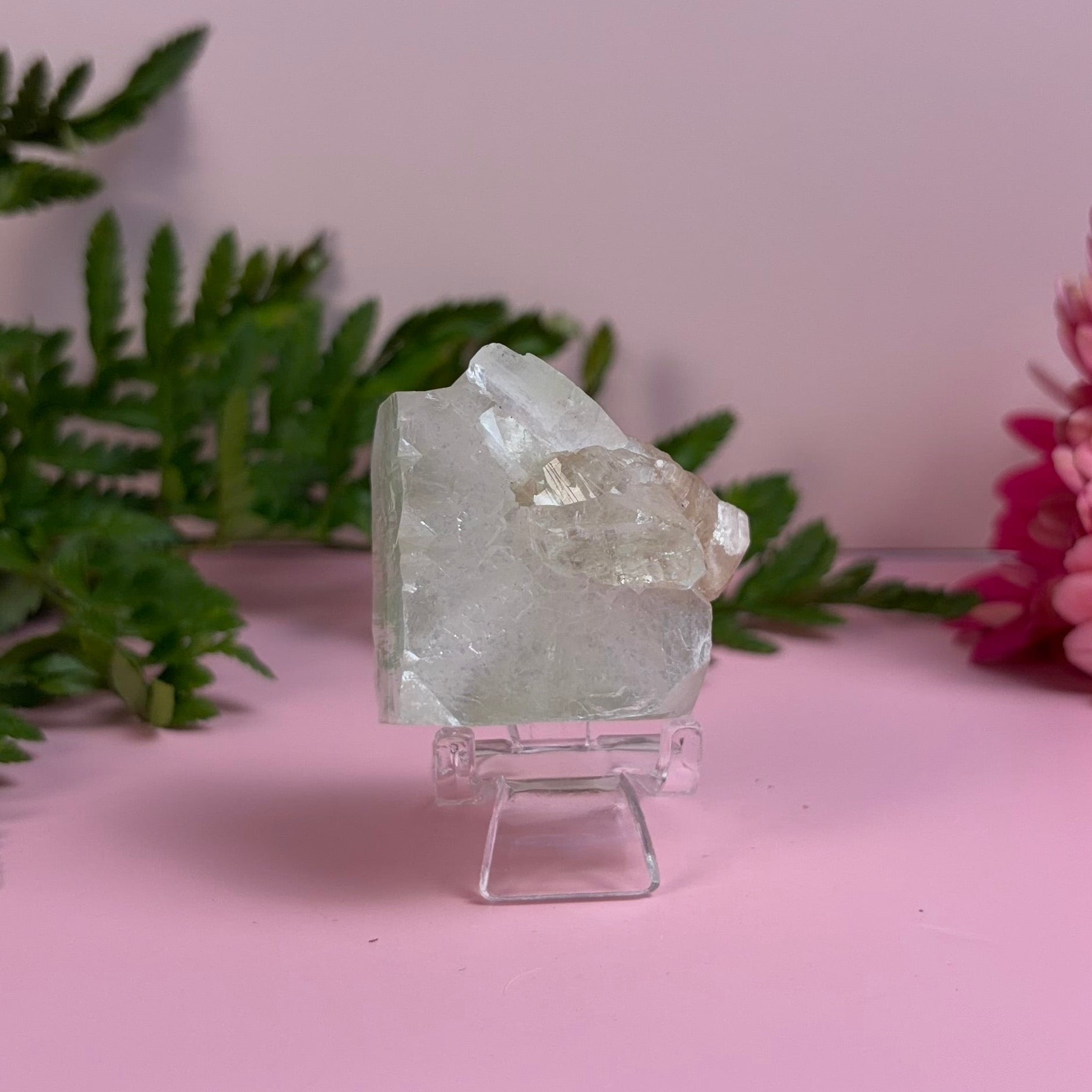 Apophyllite Cube with Stilbite Bloom