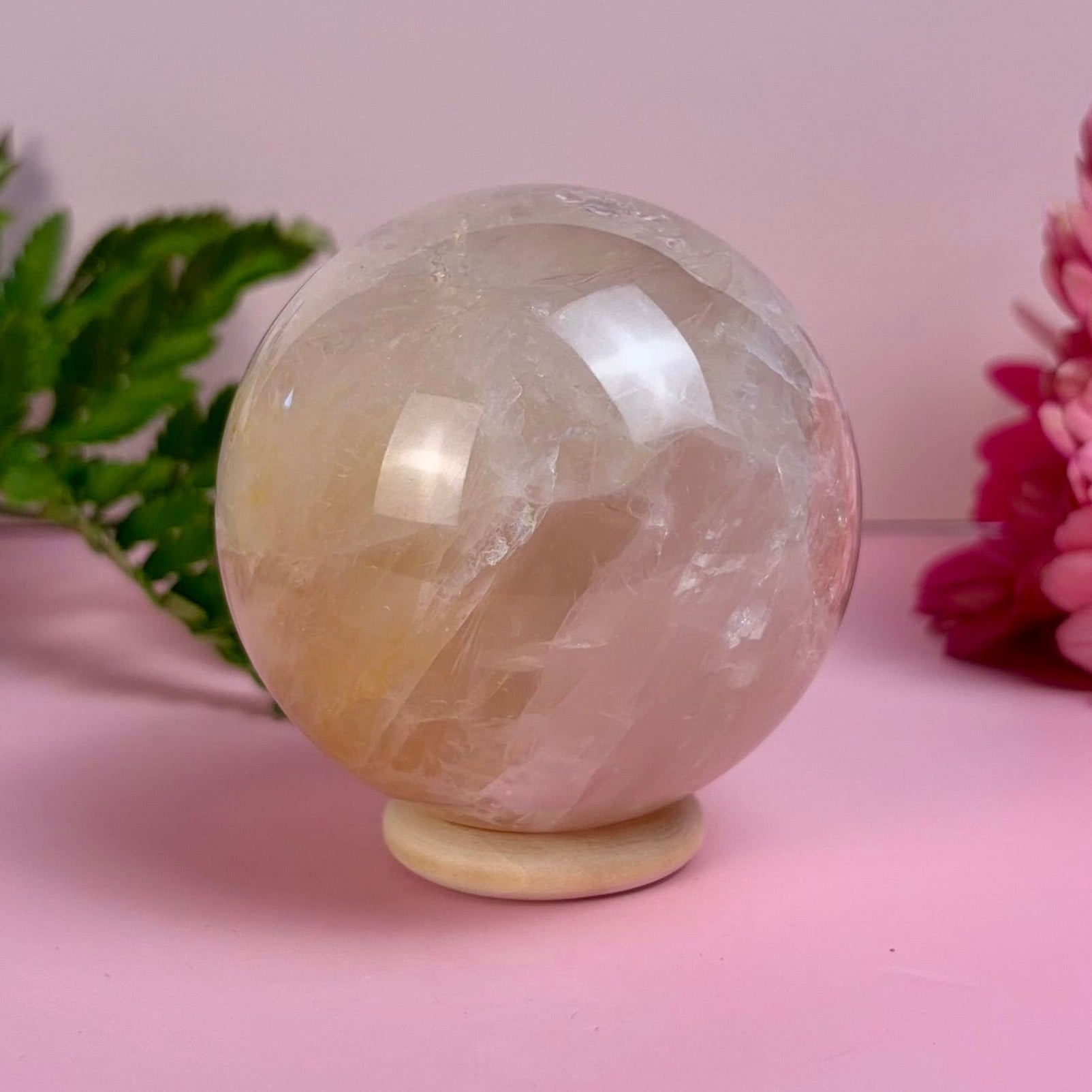 Golden Healer Rose Quartz Sphere | A