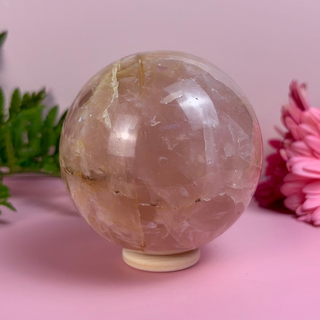 Golden Healer Rose Quartz Sphere | E
