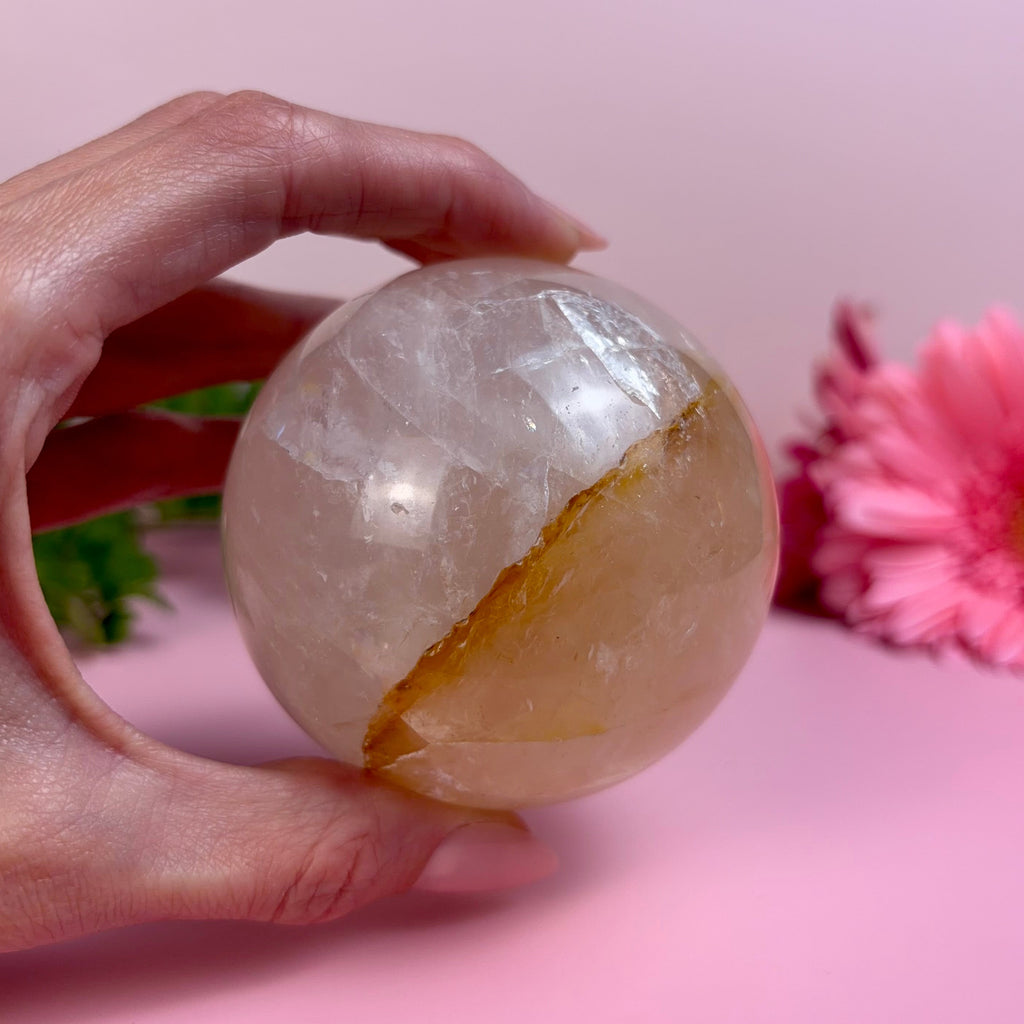 Golden Healer Rose Quartz Sphere | B
