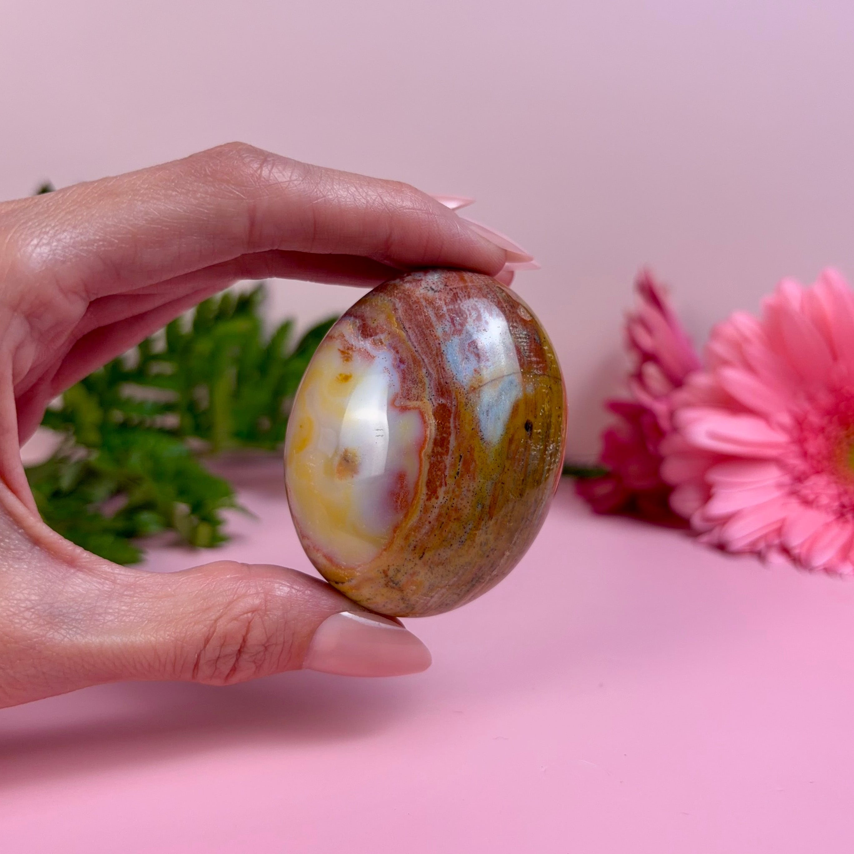 Sea Jasper Palm Stone | L