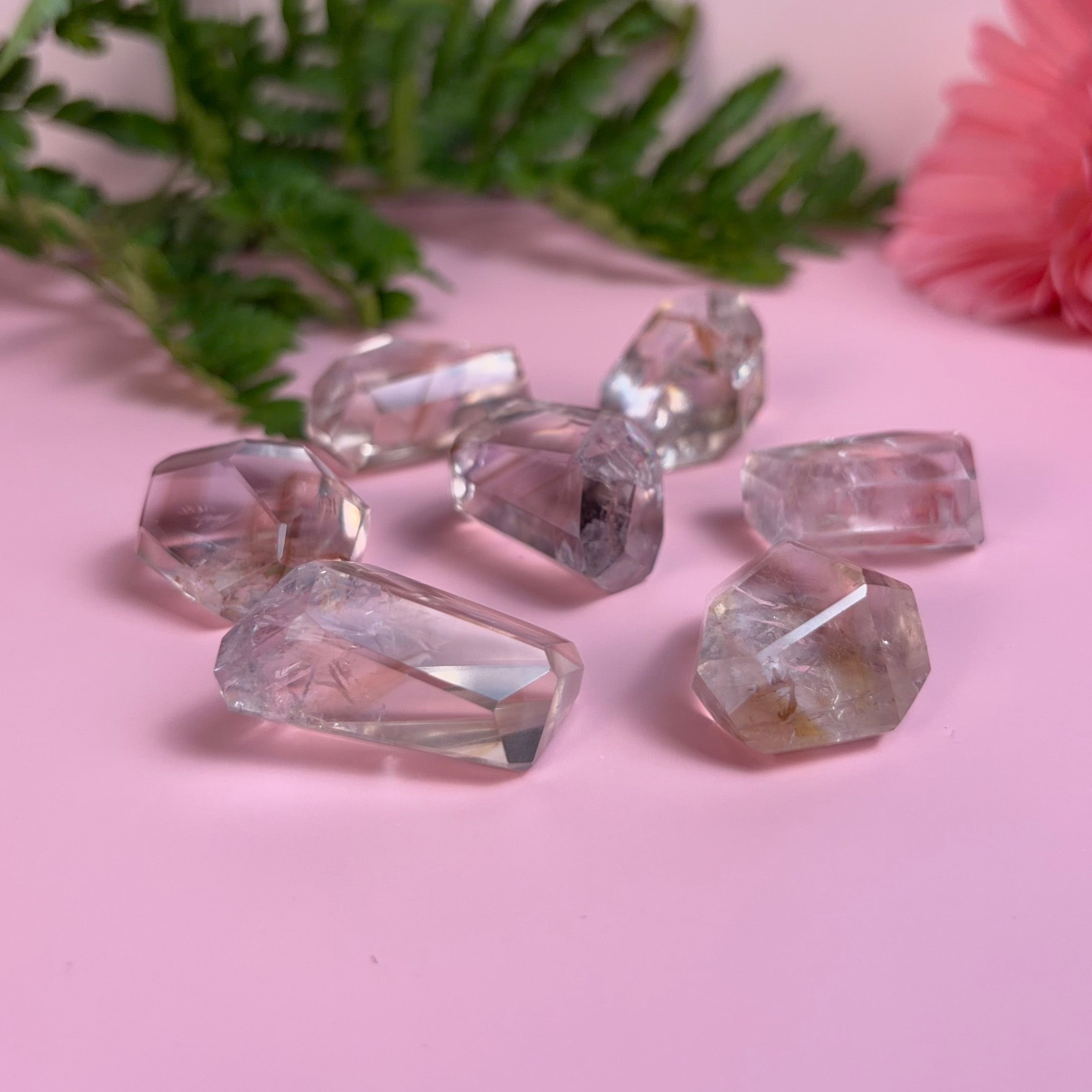 UV-Reactive Phantom Quartz Faceted Freeform Minis