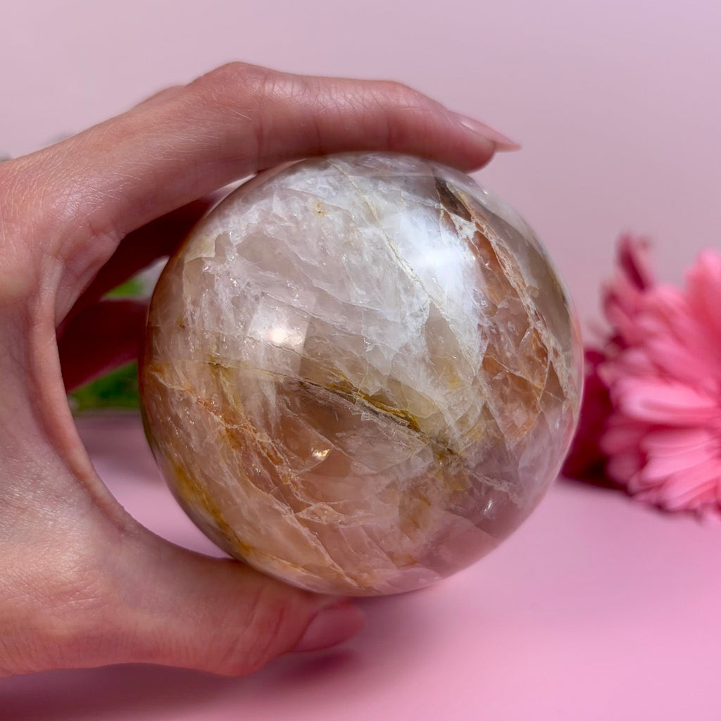 Golden Healer Rose Quartz Sphere | D
