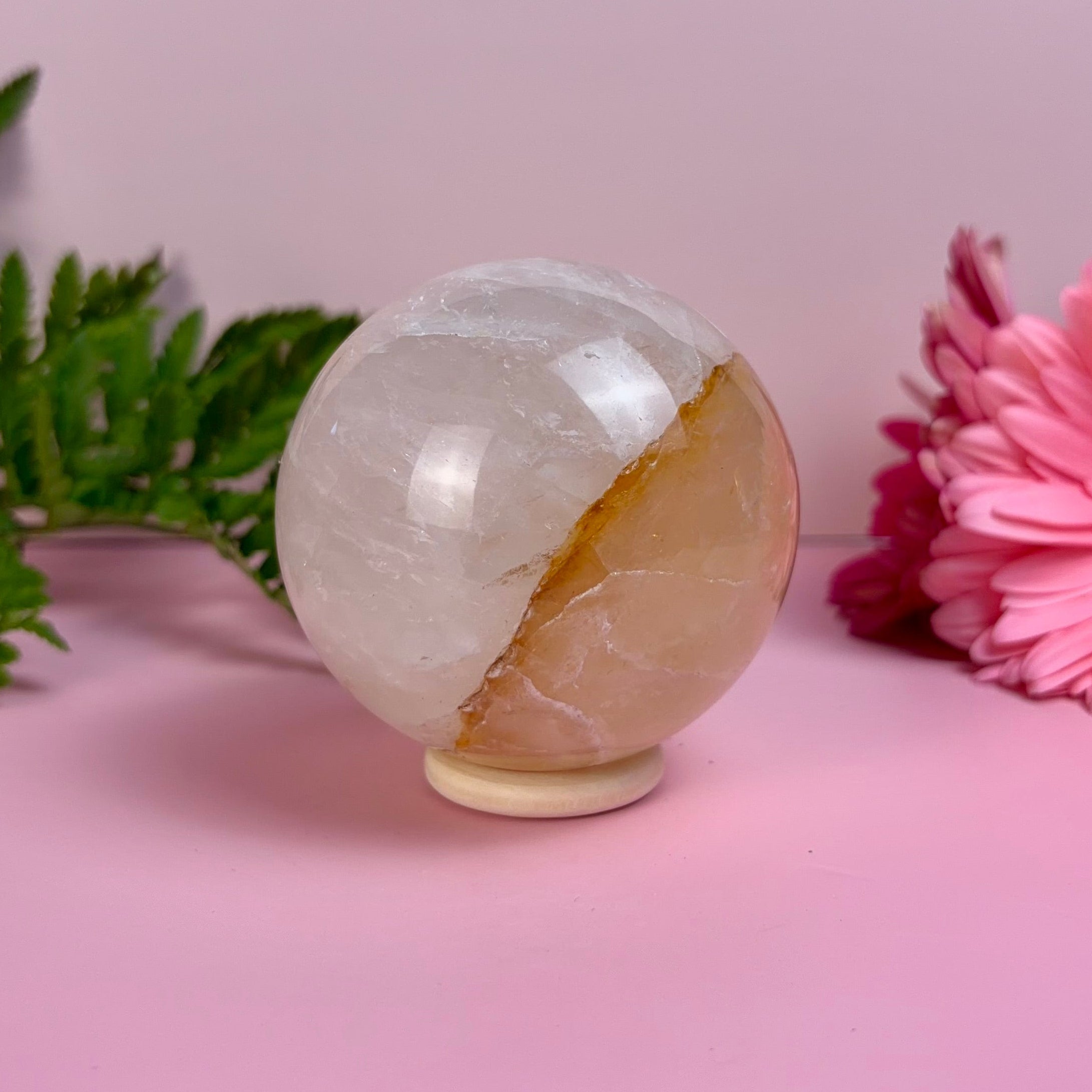 Golden Healer Rose Quartz Sphere | B